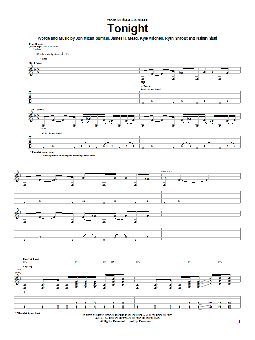 Tonight (Guitar Tab) von Kutless