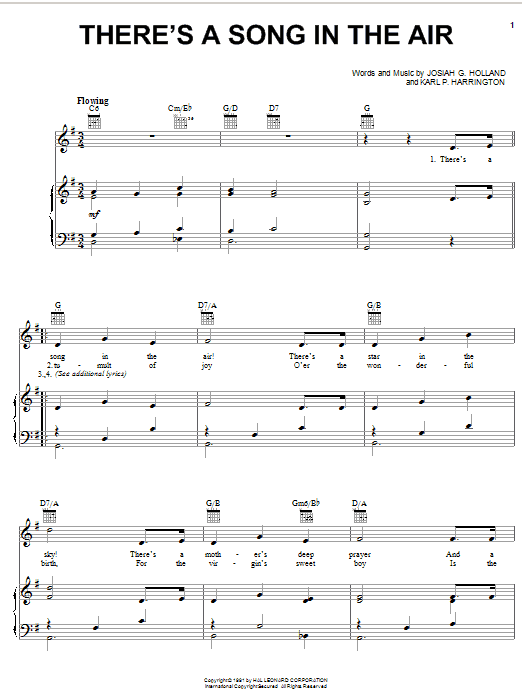 There's A Song In The Air (Piano, Vocal & Guitar Chords (Right-Hand Melody)) von Josiah G. Holland