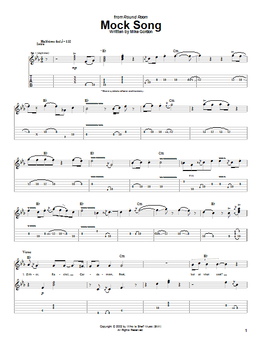 Mock Song (Guitar Tab) von Phish