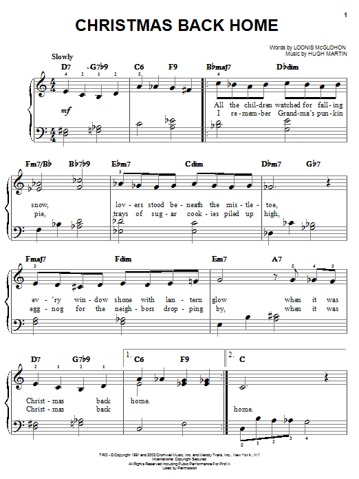 Christmas Back Home (Easy Piano) von Loonis McGlohon