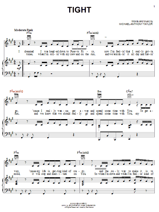 Tight (Piano, Vocal & Guitar Chords (Right-Hand Melody)) von Stacie Orrico