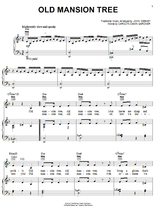 Old Mansion Tree (Piano, Vocal & Guitar Chords (Right-Hand Melody)) von Carolyn Dawn Gardner