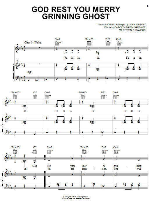 God Rest You Merry Grinning Ghost (Piano, Vocal & Guitar Chords (Right-Hand Melody)) von Carolyn Dawn Gardner