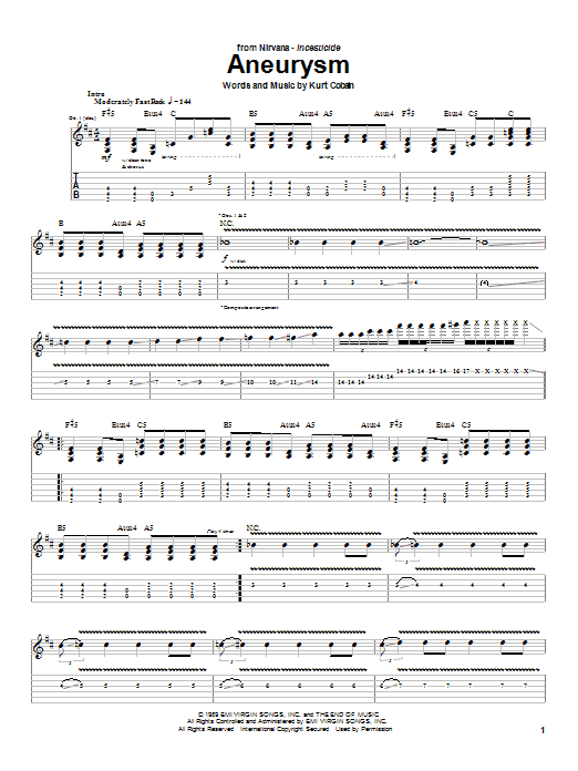 Aneurysm (Guitar Tab) von Nirvana