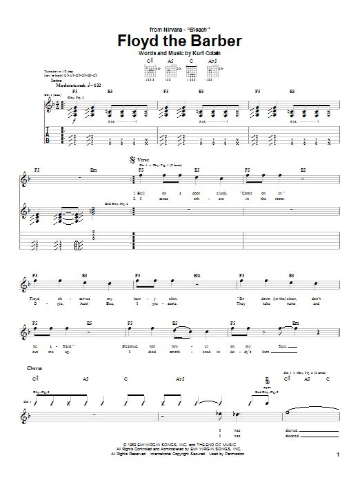 Floyd The Barber (Guitar Tab) von Nirvana