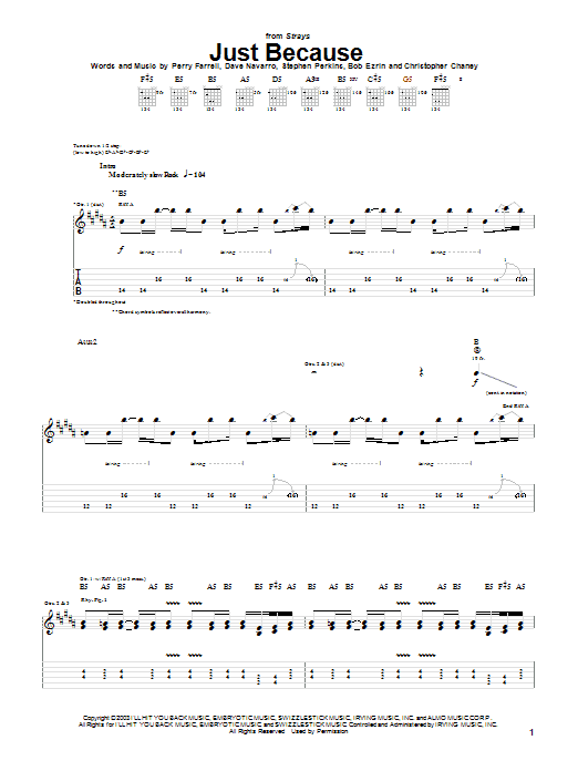 Just Because (Guitar Tab) von Jane's Addiction