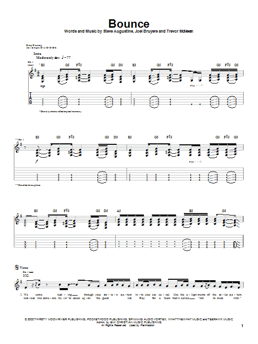 Bounce (Guitar Tab) von Thousand Foot Krutch