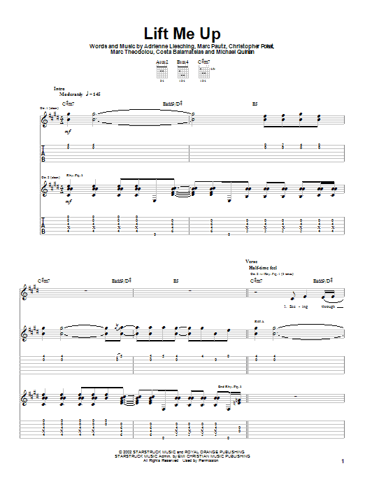 Lift Me Up (Guitar Tab) von The Benjamin Gate