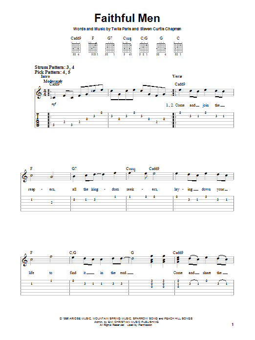 Faithful Men (Easy Guitar) von Twila Paris