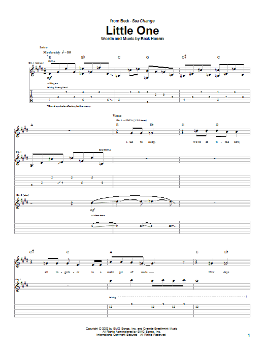 Little One (Guitar Tab) von Beck