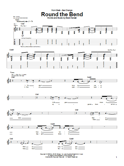 Round The Bend (Guitar Tab) von Beck