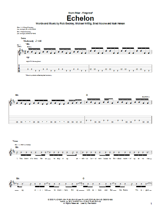 Echelon (Guitar Tab) von Pillar
