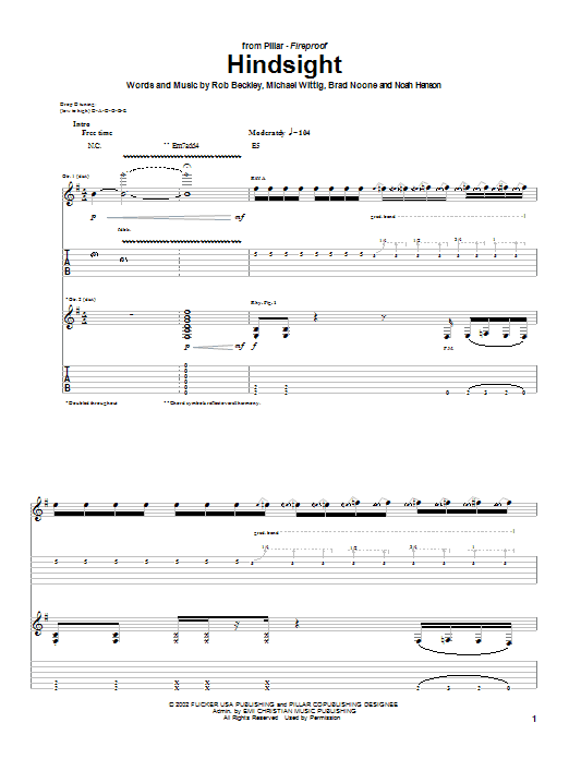 Hindsight (Guitar Tab) von Pillar