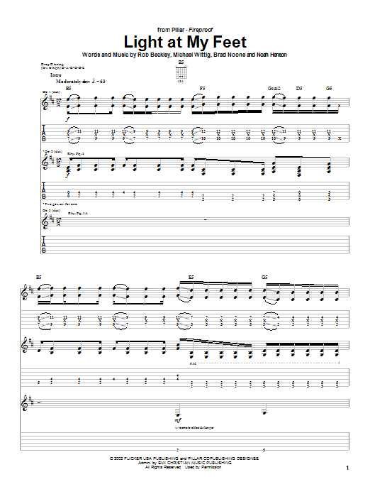 Light At My Feet (Guitar Tab) von Pillar