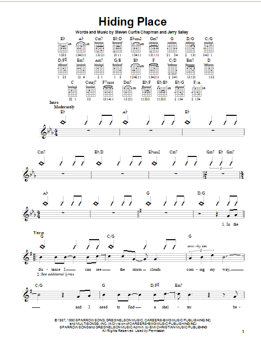 Hiding Place (Easy Guitar) von Steven Curtis Chapman