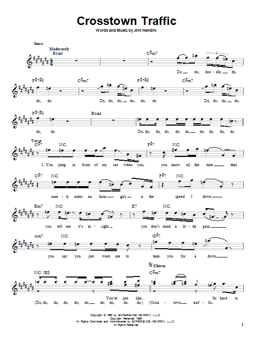 Crosstown Traffic (Easy Guitar) von Jimi Hendrix