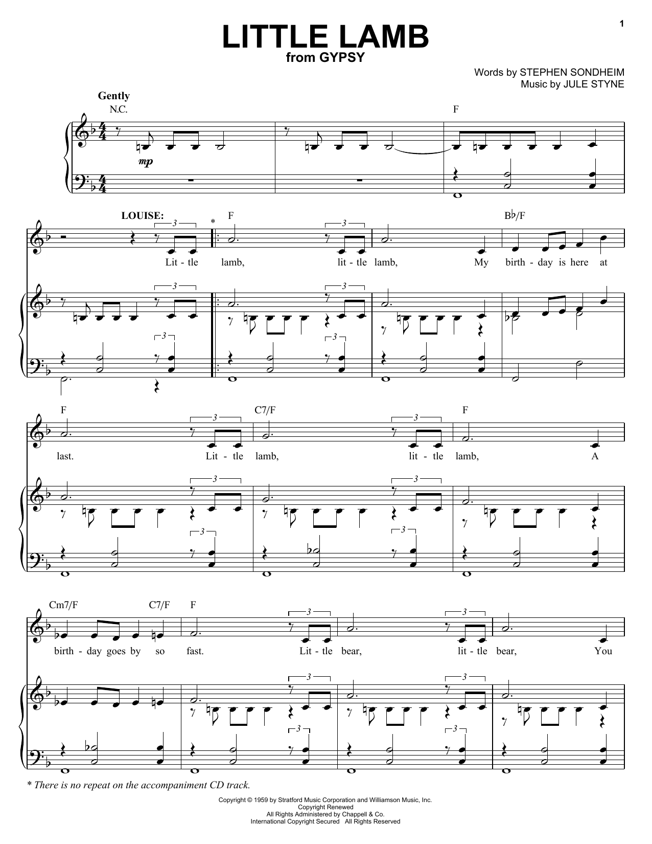 Little Lamb (Piano & Vocal) von Stephen Sondheim