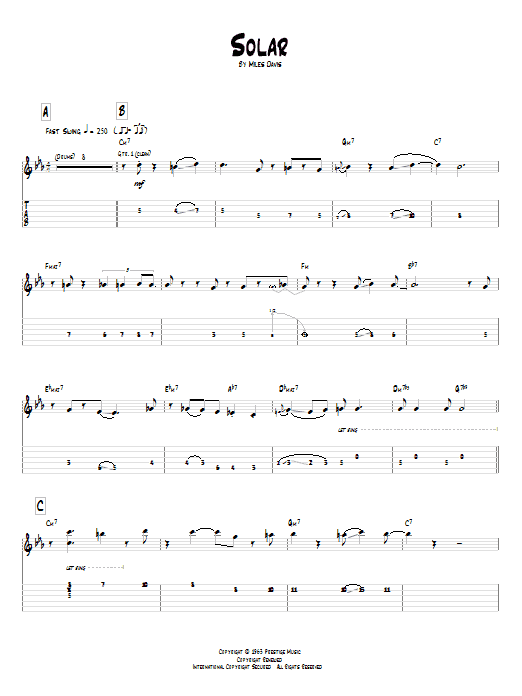 Solar (Guitar Tab) von Pat Metheny