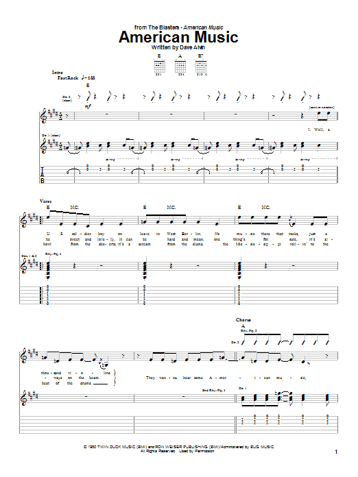 American Music (Guitar Tab) von The Blasters