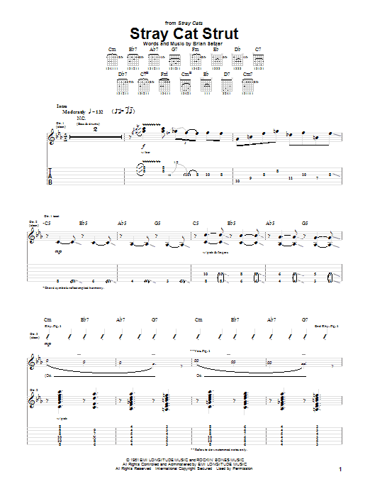 Stray Cat Strut (Guitar Tab) von Stray Cats