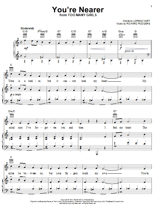 You're Nearer (Piano, Vocal & Guitar Chords (Right-Hand Melody)) von Shirley Horn