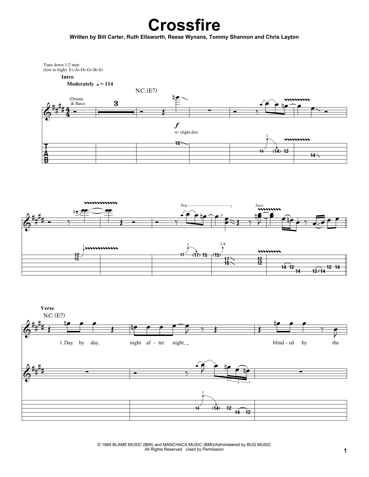 Crossfire (Guitar Tab (Single Guitar)) von Stevie Ray Vaughan