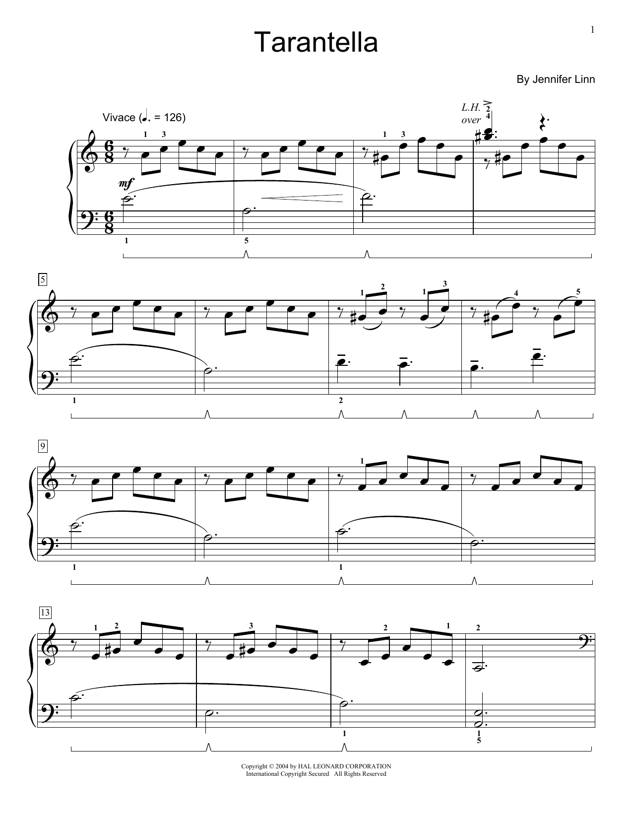 Tarantella (Educational Piano) von Jennifer Linn