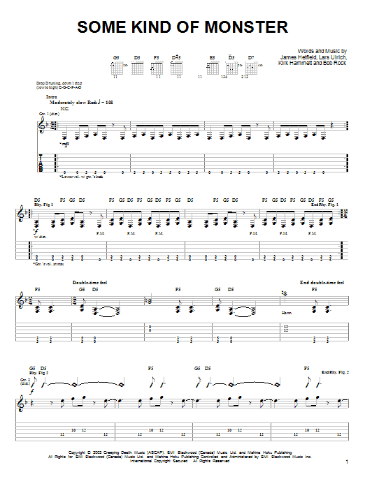 Some Kind Of Monster (Easy Guitar Tab) von Metallica