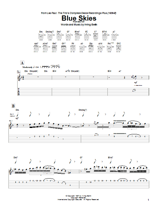 Blue Skies (Guitar Tab) von Les Paul