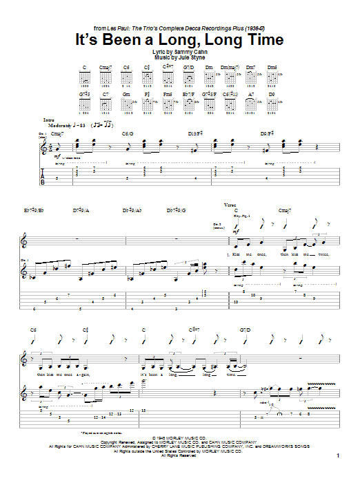 It's Been A Long, Long Time (Guitar Tab) von Les Paul