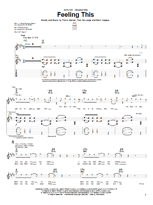 Feeling This (Guitar Tab) von Blink-182