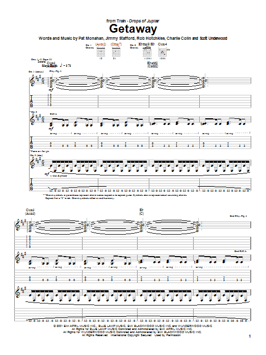 Getaway (Guitar Tab) von Train