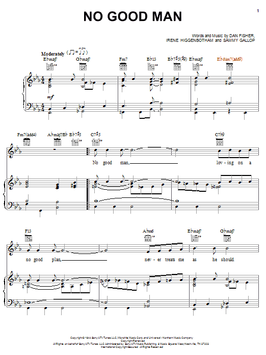 No Good Man (Piano, Vocal & Guitar Chords (Right-Hand Melody)) von Billie Holiday