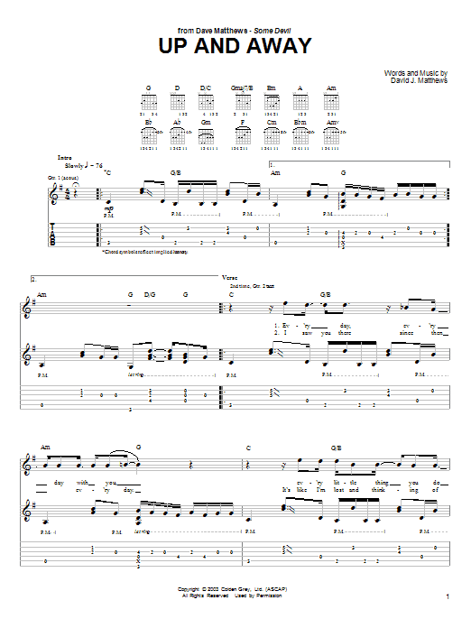 Up and Away (Guitar Tab) von Dave Matthews