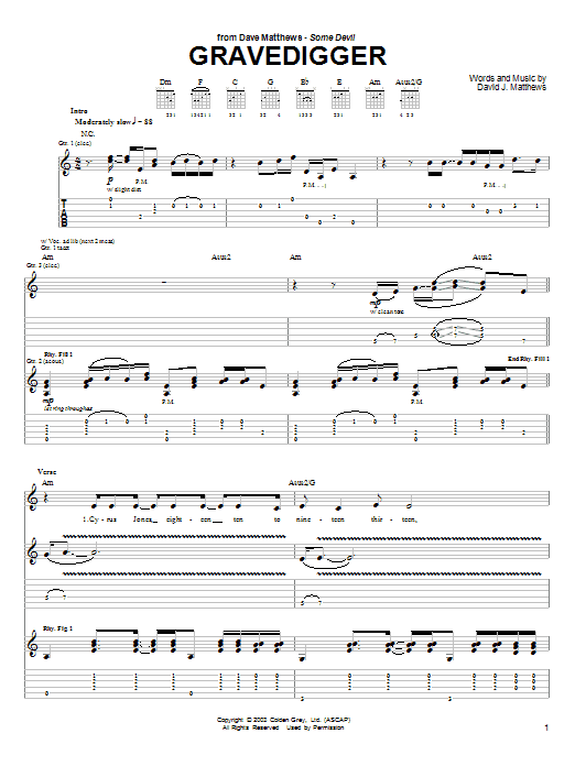 Gravedigger (Guitar Tab) von Dave Matthews