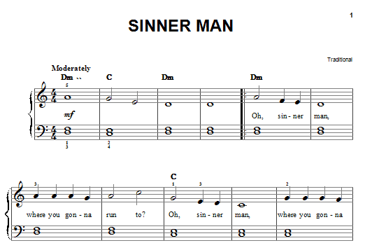 Sinner Man (Easy Piano) von Traditional