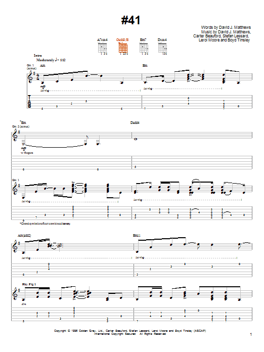 #41 (Guitar Tab) von Dave Matthews & Tim Reynolds