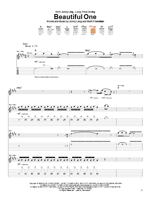 Beautiful One (Guitar Tab) von Jonny Lang