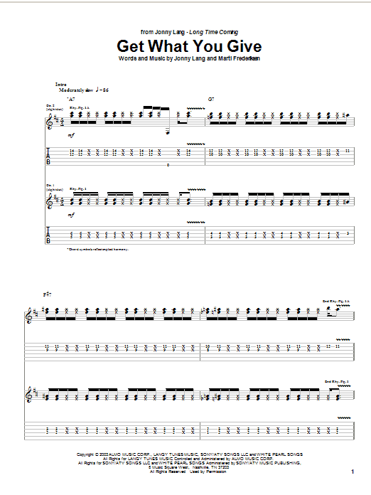 Get What You Give (Guitar Tab) von Jonny Lang
