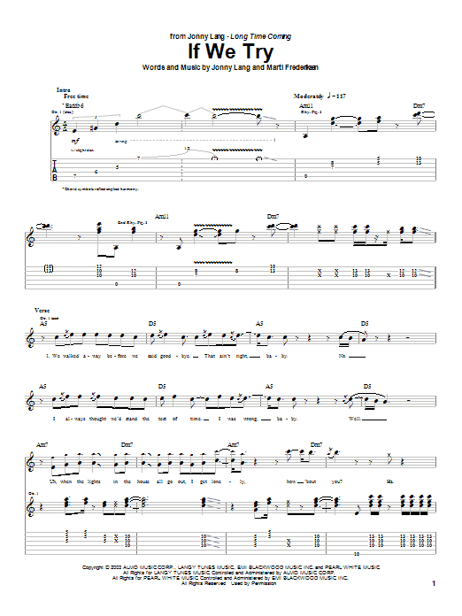 If We Try (Guitar Tab) von Jonny Lang