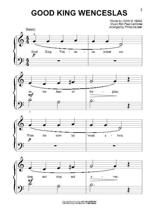 Good King Wenceslas (Big Note Piano) von Christmas Carol