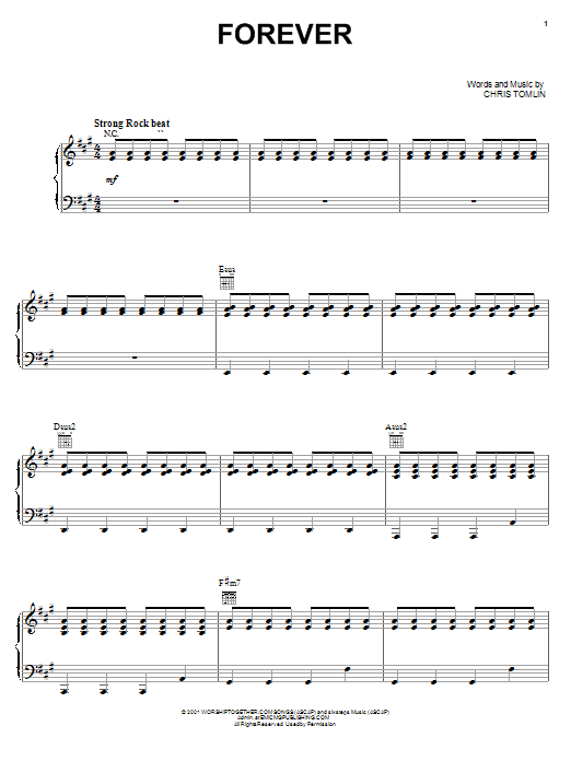 Forever (Piano, Vocal & Guitar Chords (Right-Hand Melody)) von Chris Tomlin