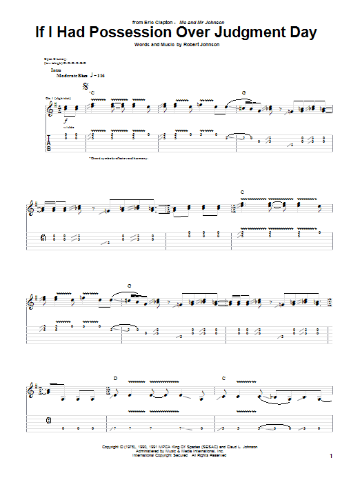 If I Had Possession Over Judgment Day (Guitar Tab) von Eric Clapton