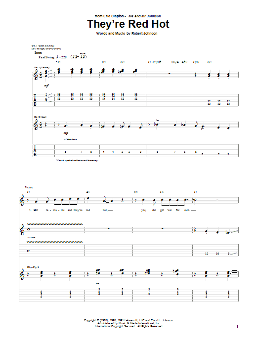They're Red Hot (Guitar Tab) von Eric Clapton