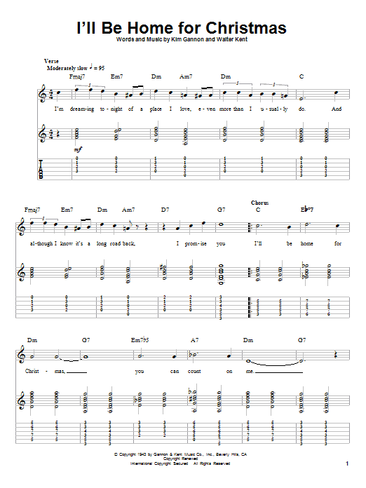 I'll Be Home For Christmas (Guitar Tab (Single Guitar)) von Bing Crosby