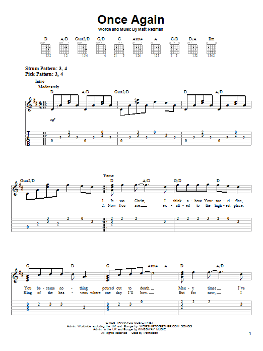 Once Again (Easy Guitar Tab) von Matt Redman