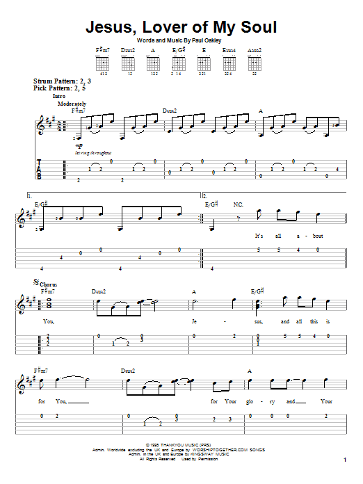 Jesus, Lover Of My Soul (Easy Guitar Tab) von Passion Band