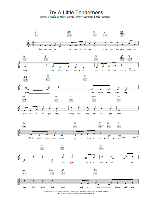 Try A Little Tenderness (Lead Sheet / Fake Book) von The Commitments
