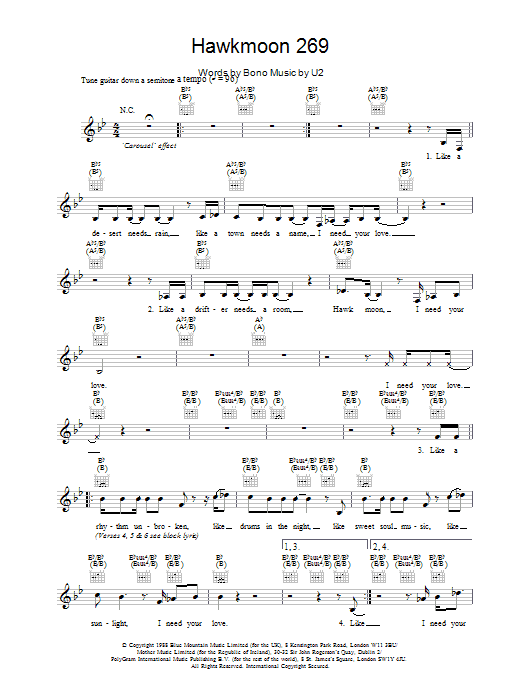 Hawkmoon 269 (Lead Sheet / Fake Book) von U2