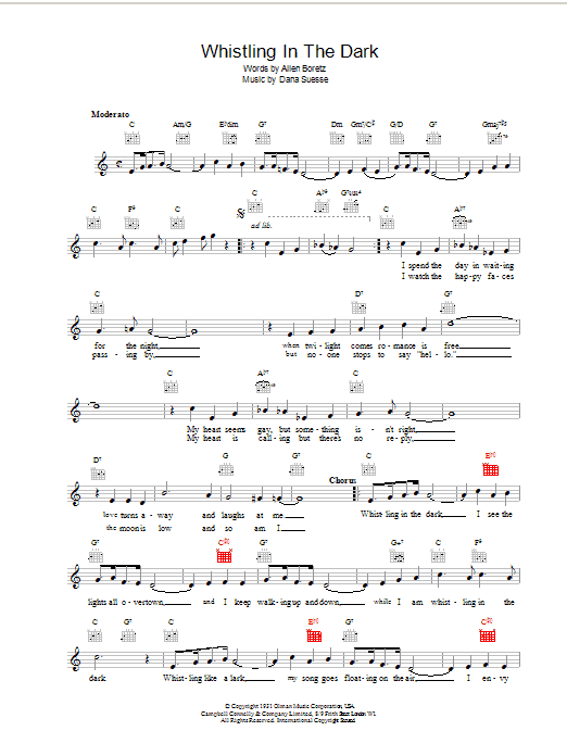 Whistling In The Dark (Lead Sheet / Fake Book) von Guy Lombardo